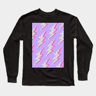 Purple Lightning Bolt print Long Sleeve T-Shirt
